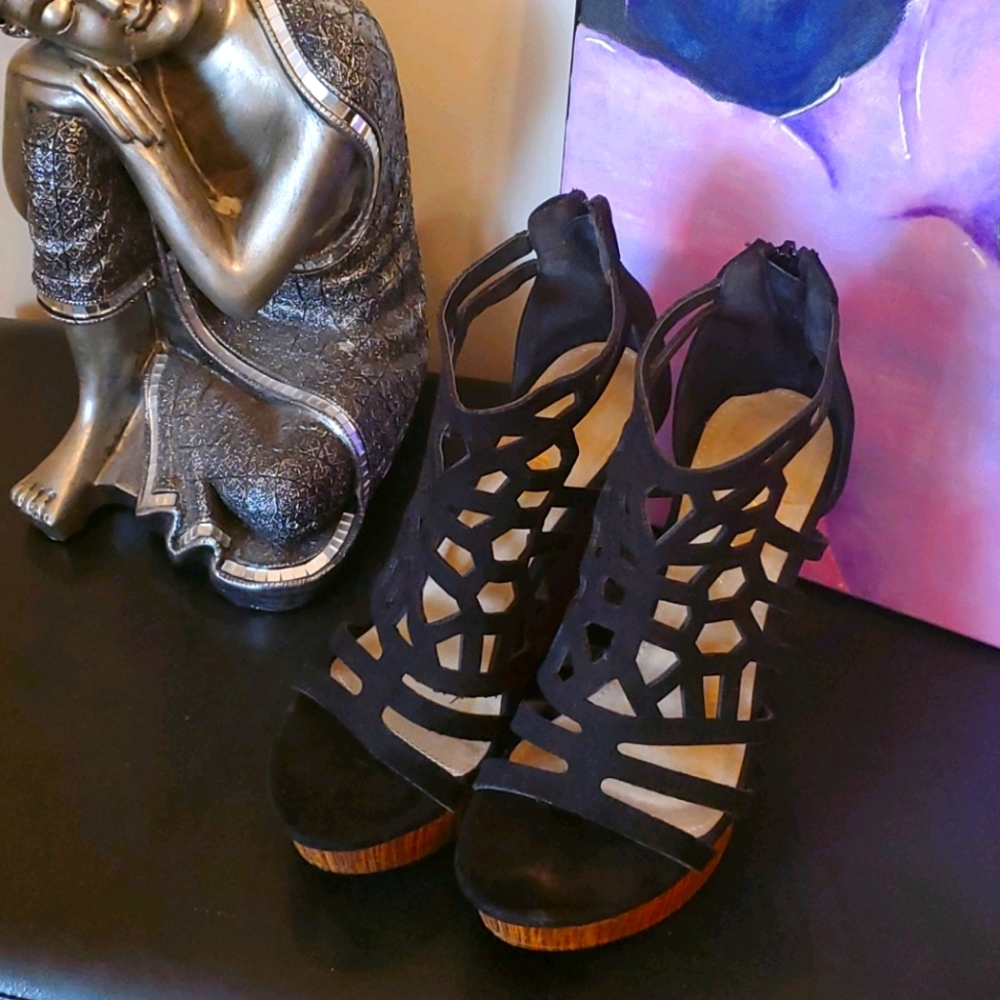 Black and Brown Platform Sandals